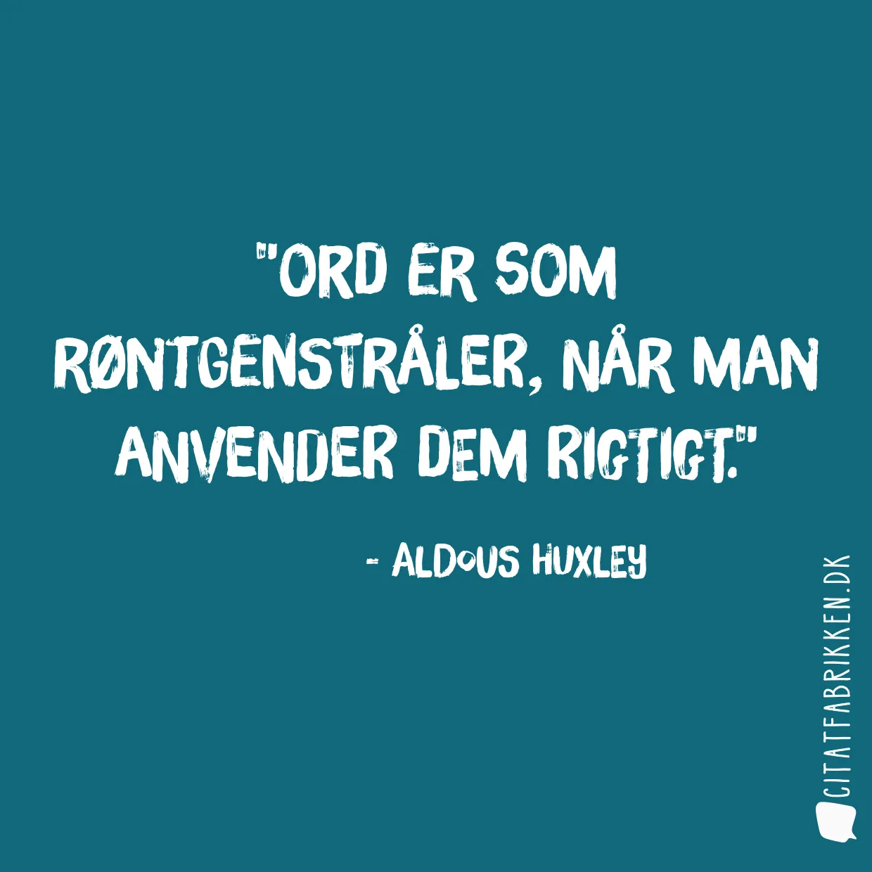 Ord er som røntgenstråler, når man anvender dem rigtigt.