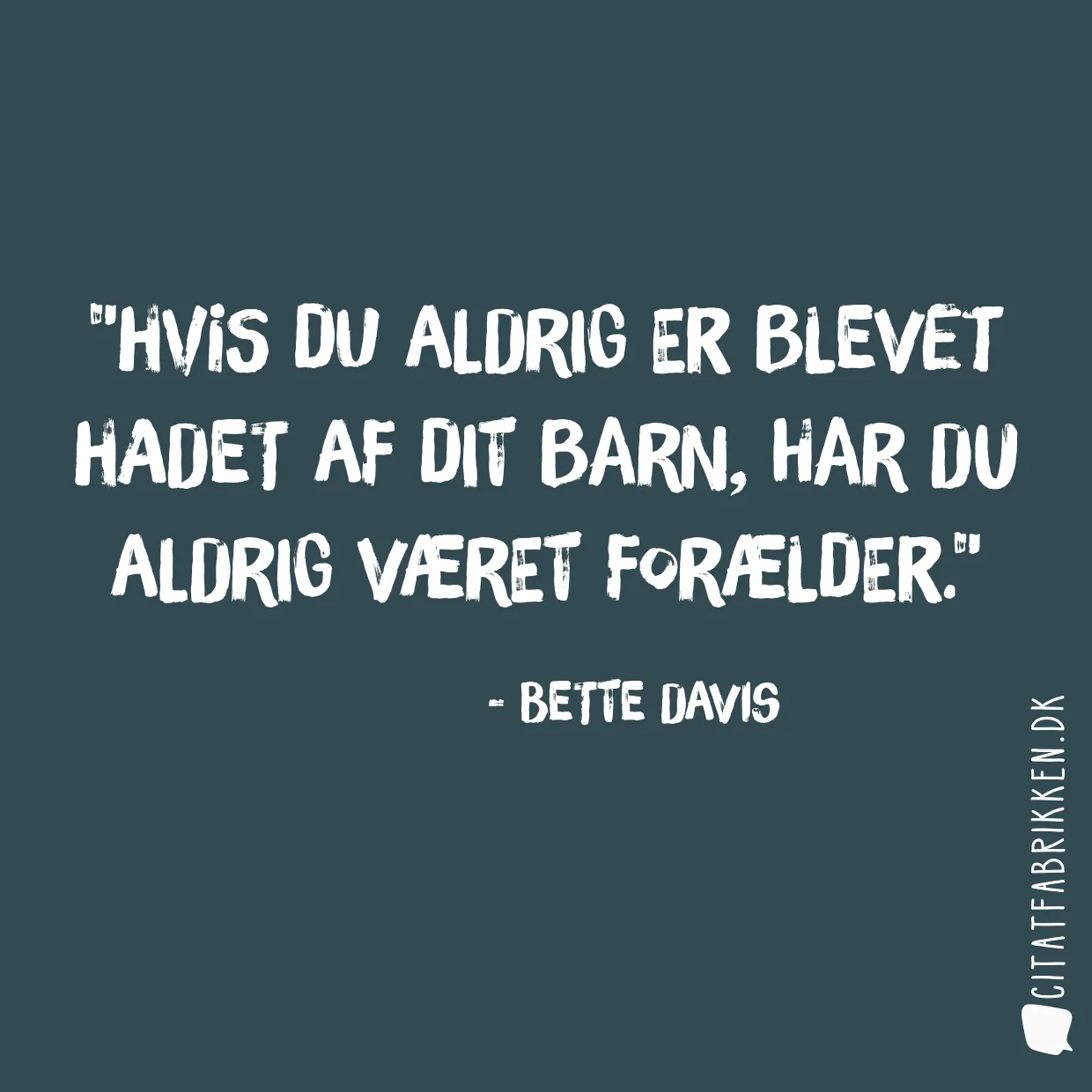 Hvis du aldrig er blevet hadet af dit barn, har du aldrig været forælder.