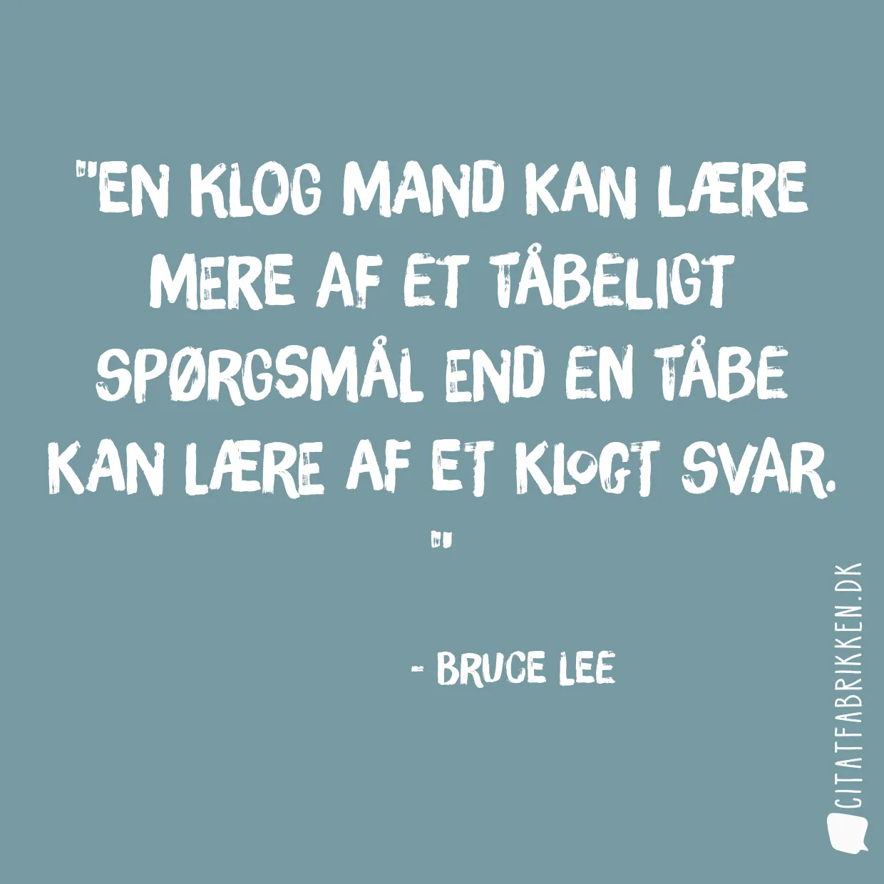 En klog mand kan lære mere af et tåbeligt spørgsmål end en tåbe kan lære af et klogt svar. 