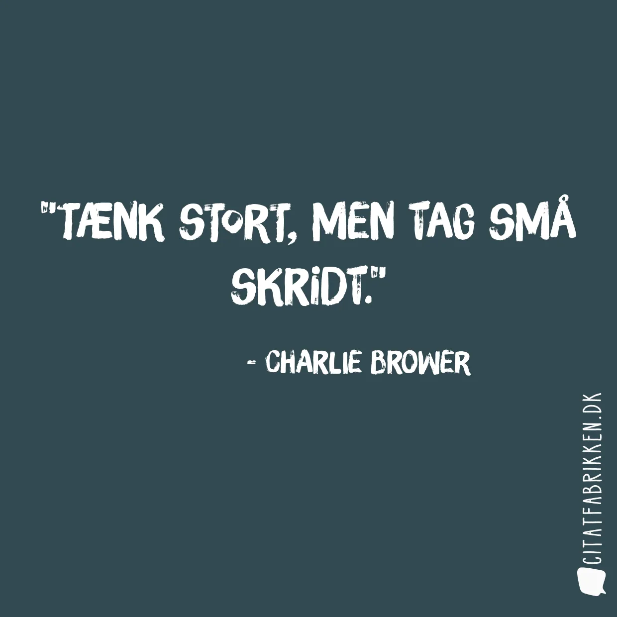 Tænk stort, men tag små skridt.