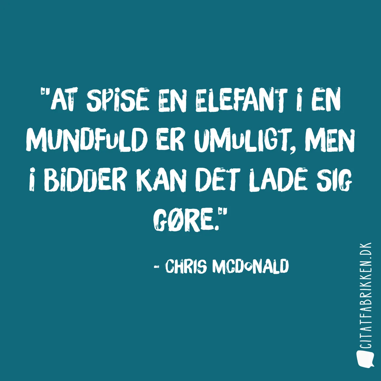 At spise en elefant i en mundfuld er umuligt, men i bidder kan det lade sig gøre.