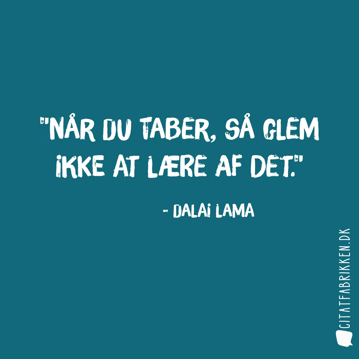 Når du taber, så glem ikke at lære af det.