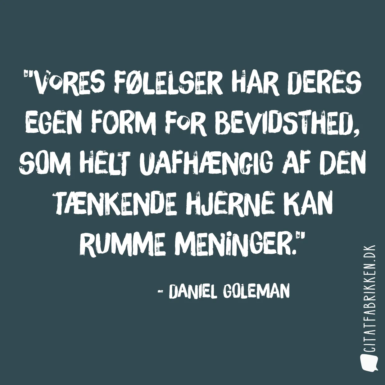 Vores følelser har deres egen form for bevidsthed, som helt uafhængig af den tænkende hjerne kan rumme meninger.