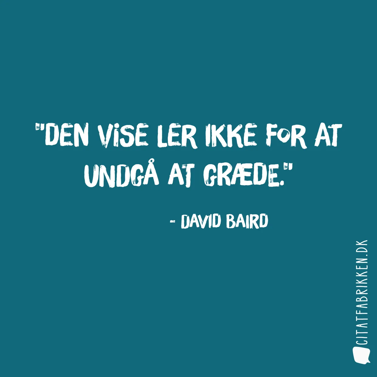 Den vise ler ikke for at undgå at græde.