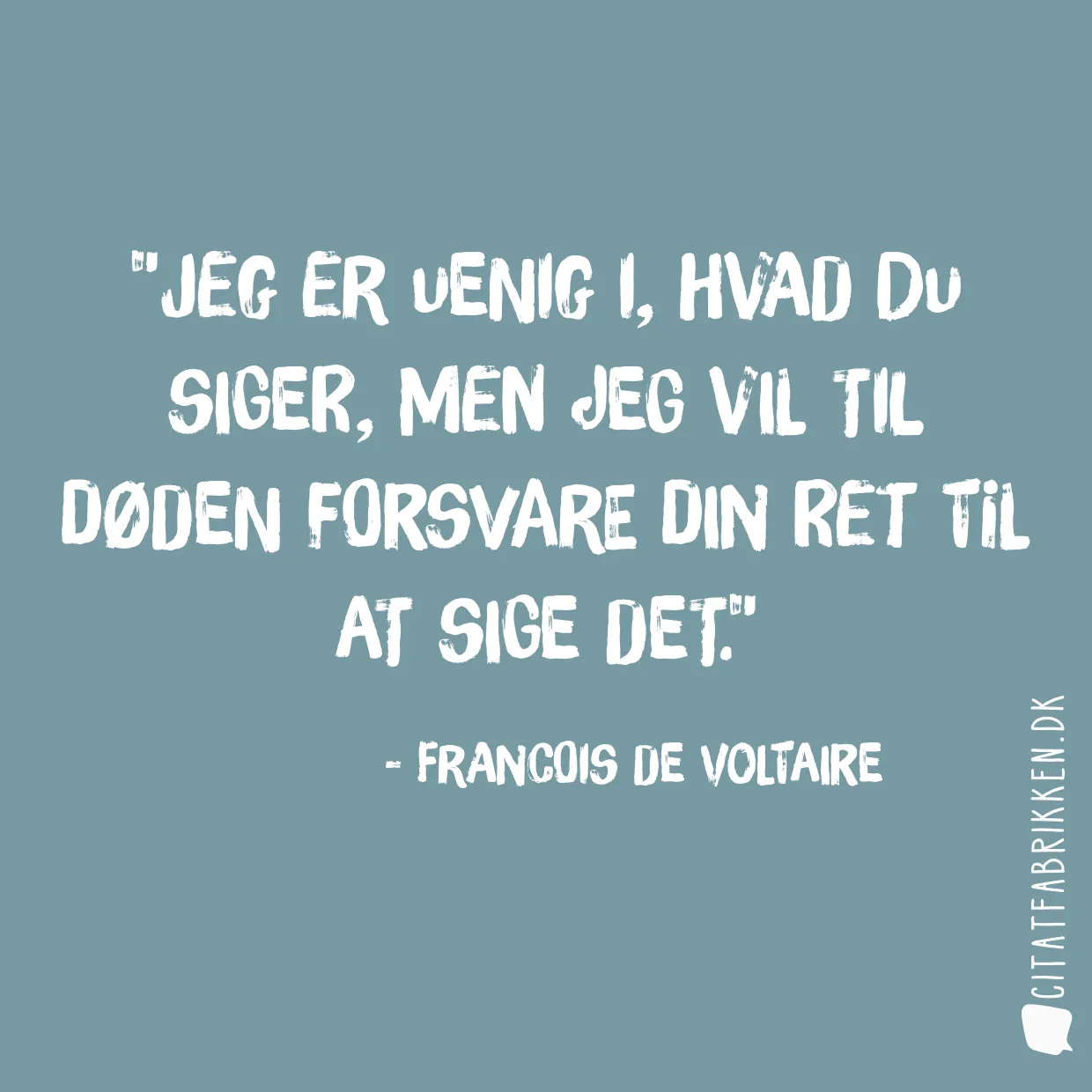 Jeg er uenig i, hvad du siger, men jeg vil til døden forsvare din ret til at sige det.