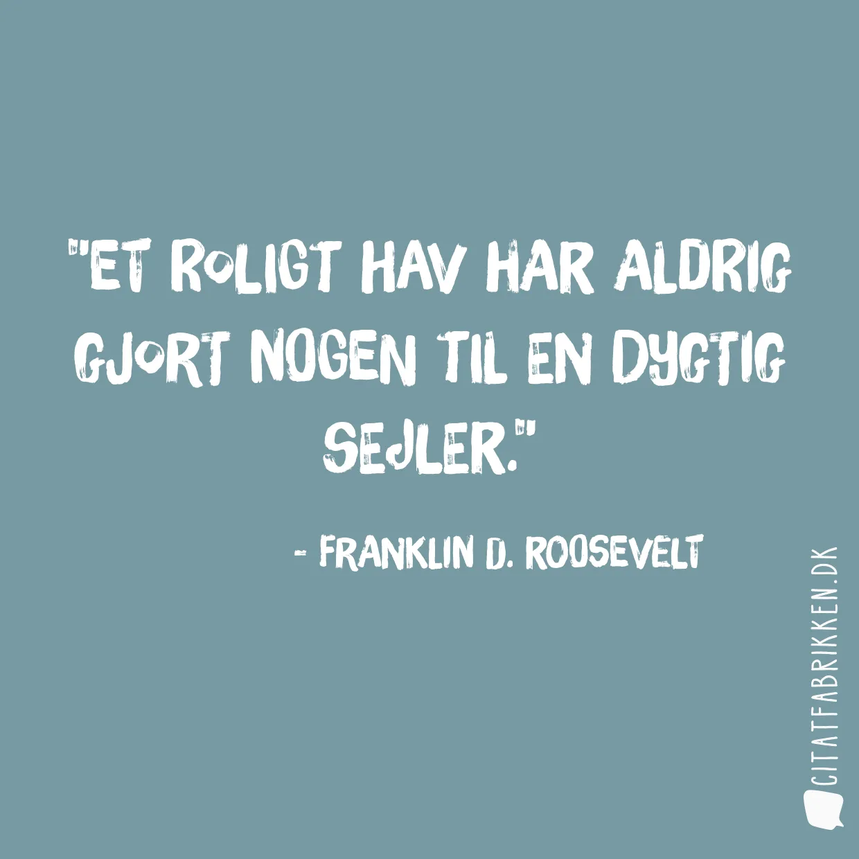 Et roligt hav har aldrig gjort nogen til en dygtig sejler.