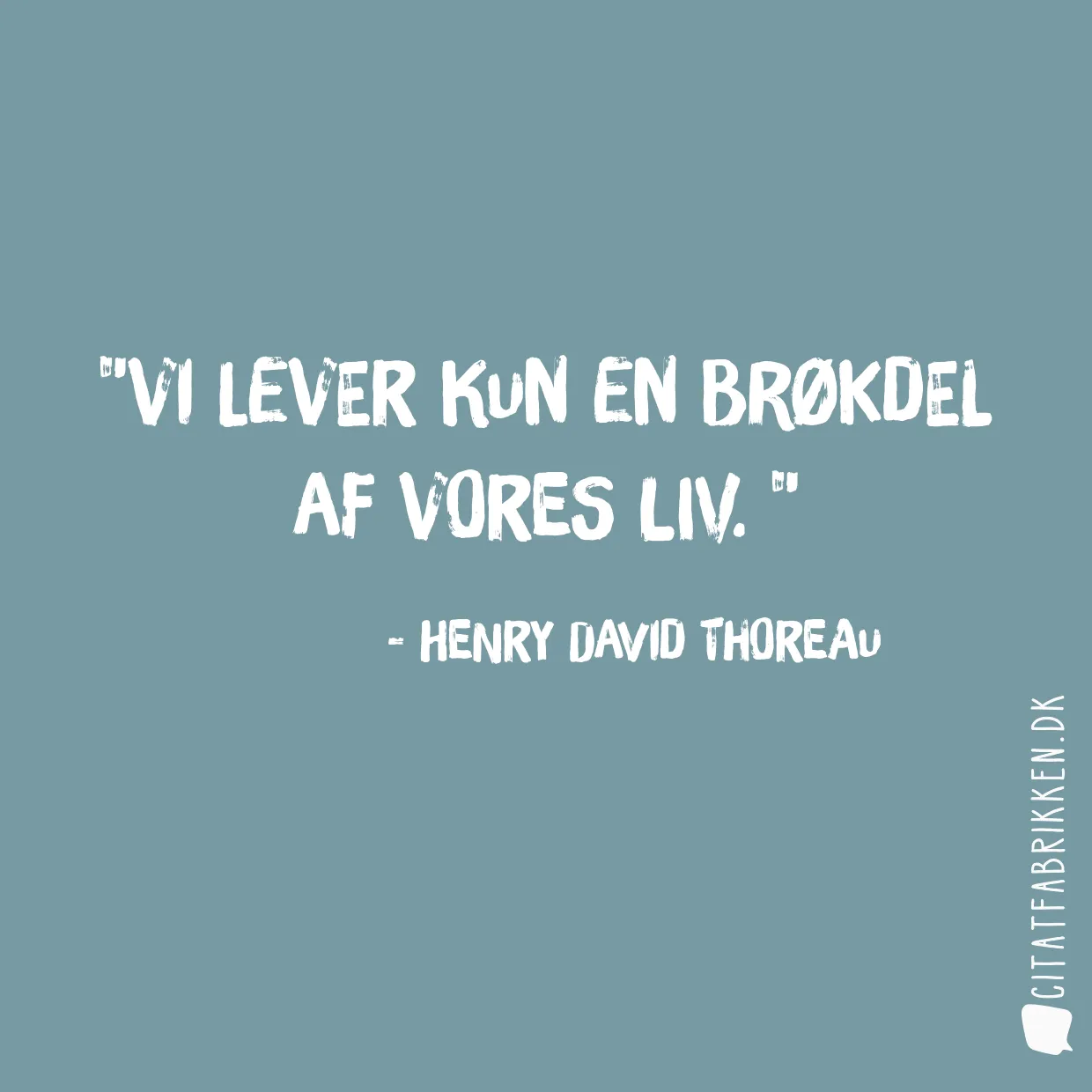 Vi lever kun en brøkdel af vores liv. 