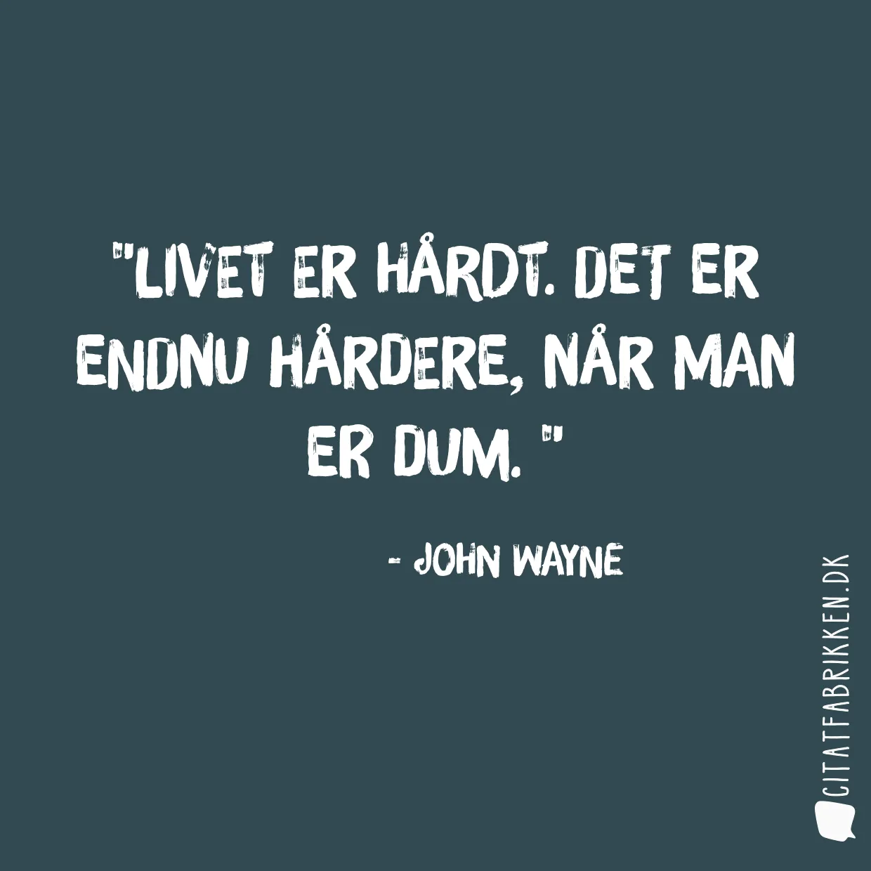 Livet er hårdt. Det er endnu hårdere, når man er dum. 