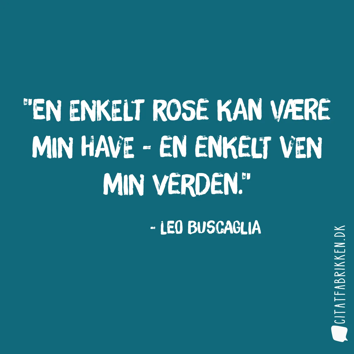 En enkelt rose kan være min have - en enkelt ven min verden.