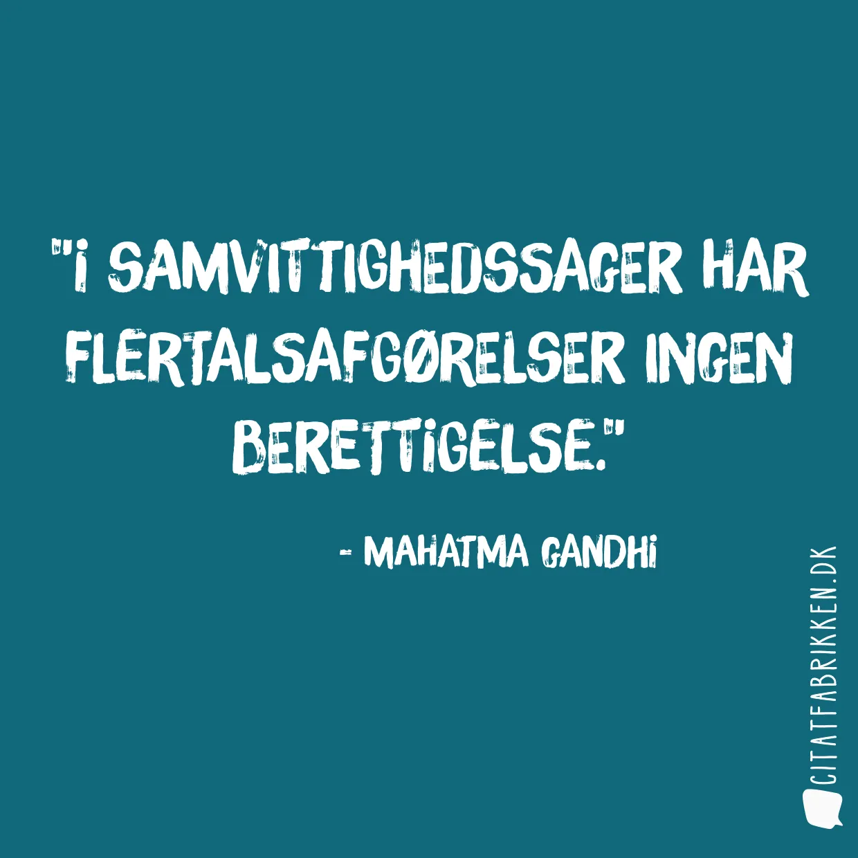 I samvittighedssager har flertalsafgørelser ingen berettigelse.