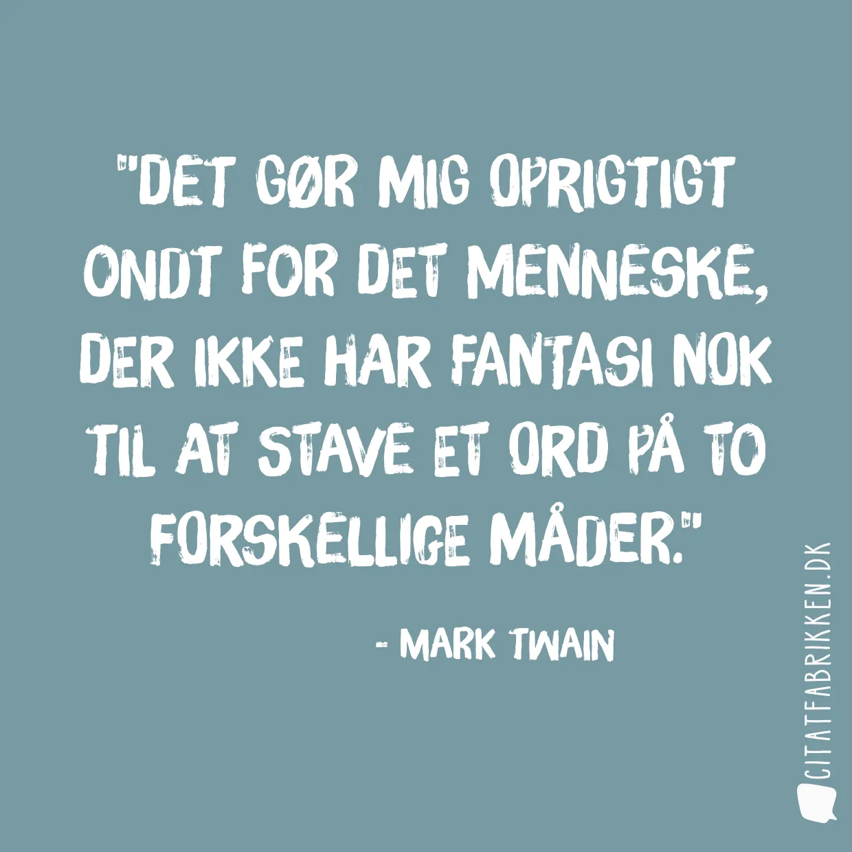 Det gør mig oprigtigt ondt for det menneske, der ikke har fantasi nok til at stave et ord på to forskellige måder.