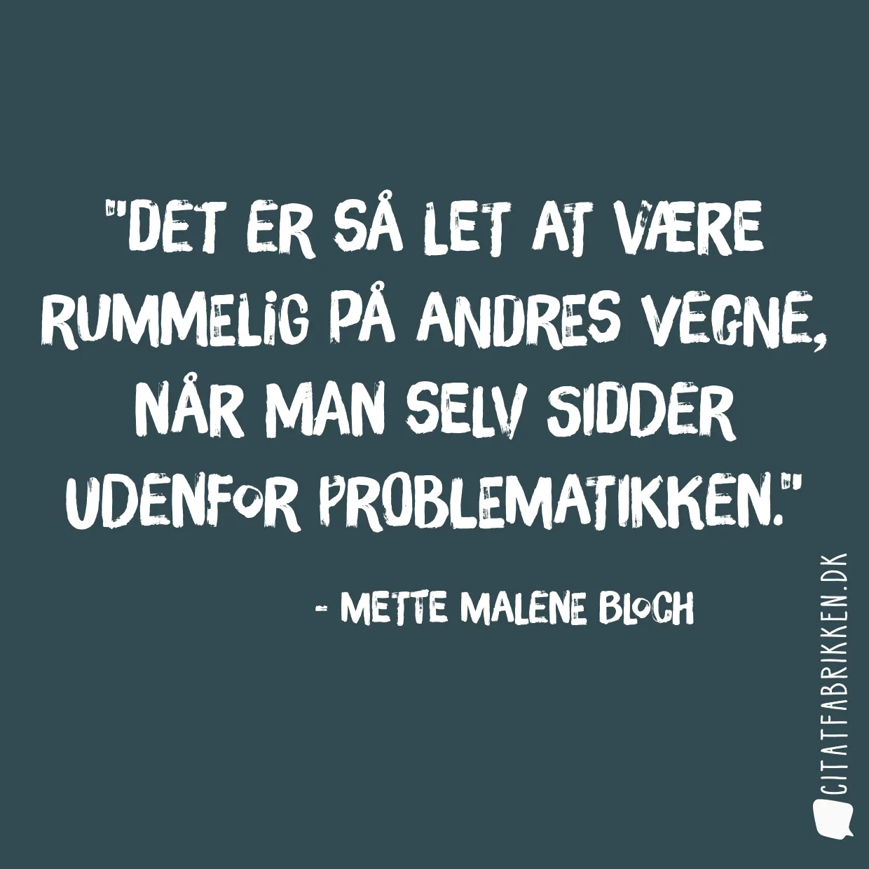 Det er så let at være rummelig på andres vegne, når man selv sidder udenfor problematikken.