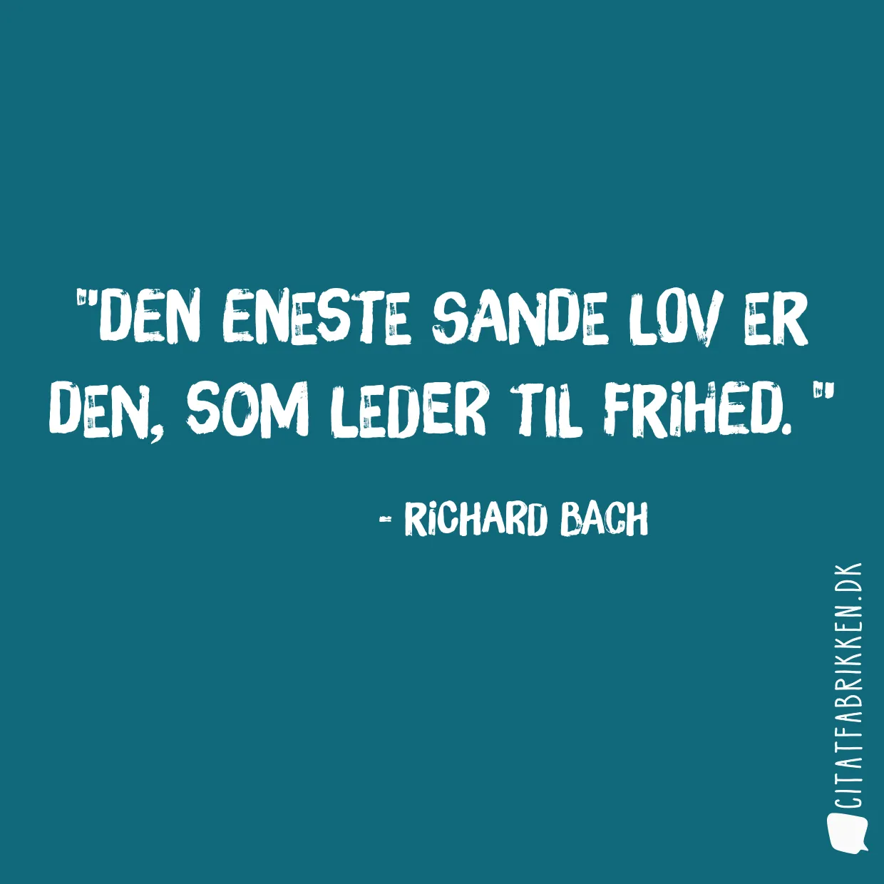 Den eneste sande lov er den, som leder til frihed. 