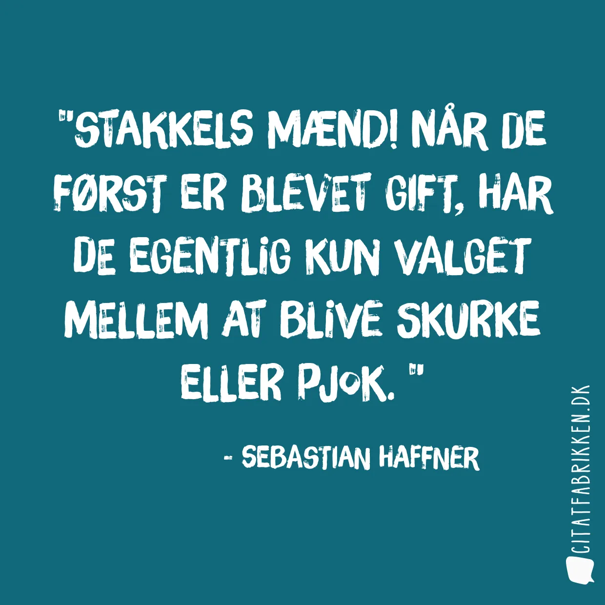 Stakkels mænd! Når de først er blevet gift, har de egentlig kun valget mellem at blive skurke eller pjok. 