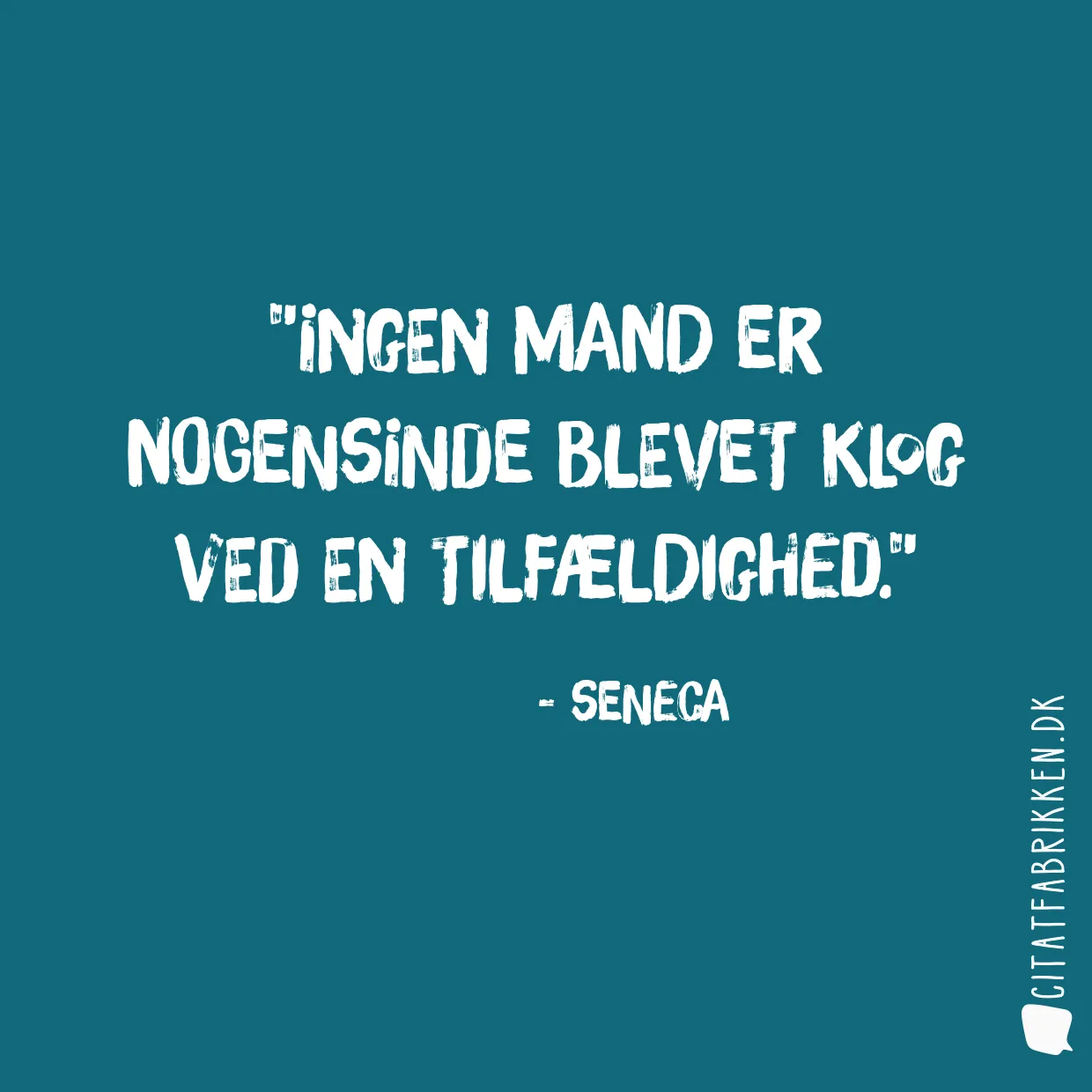 Ingen mand er nogensinde blevet klog ved en tilfældighed.