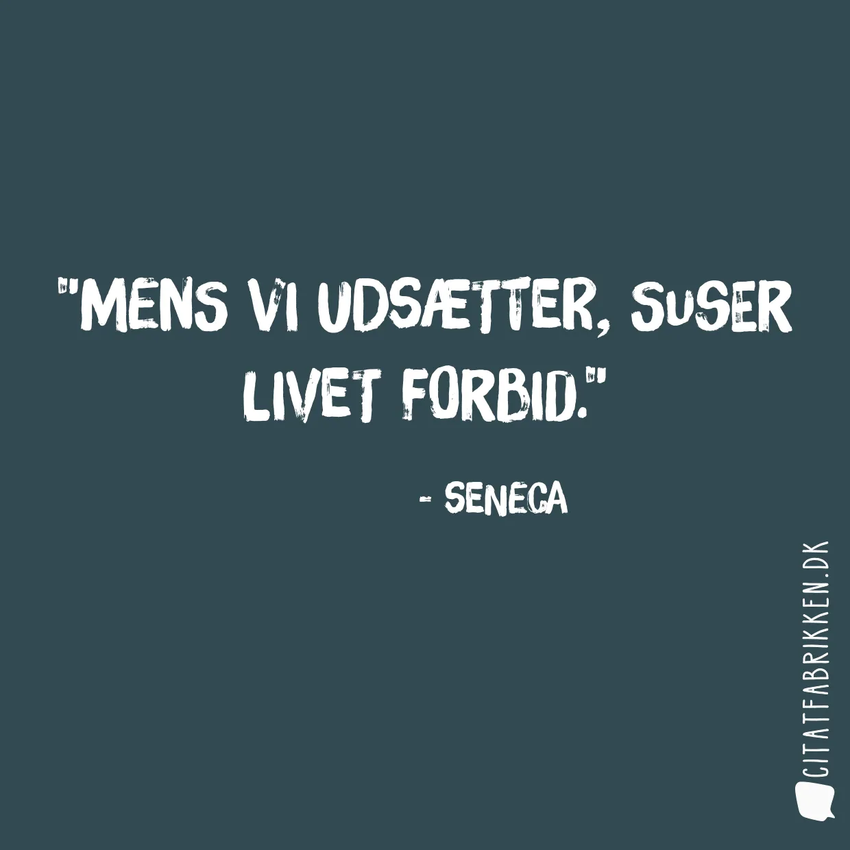 Mens vi udsætter, suser livet forbid.