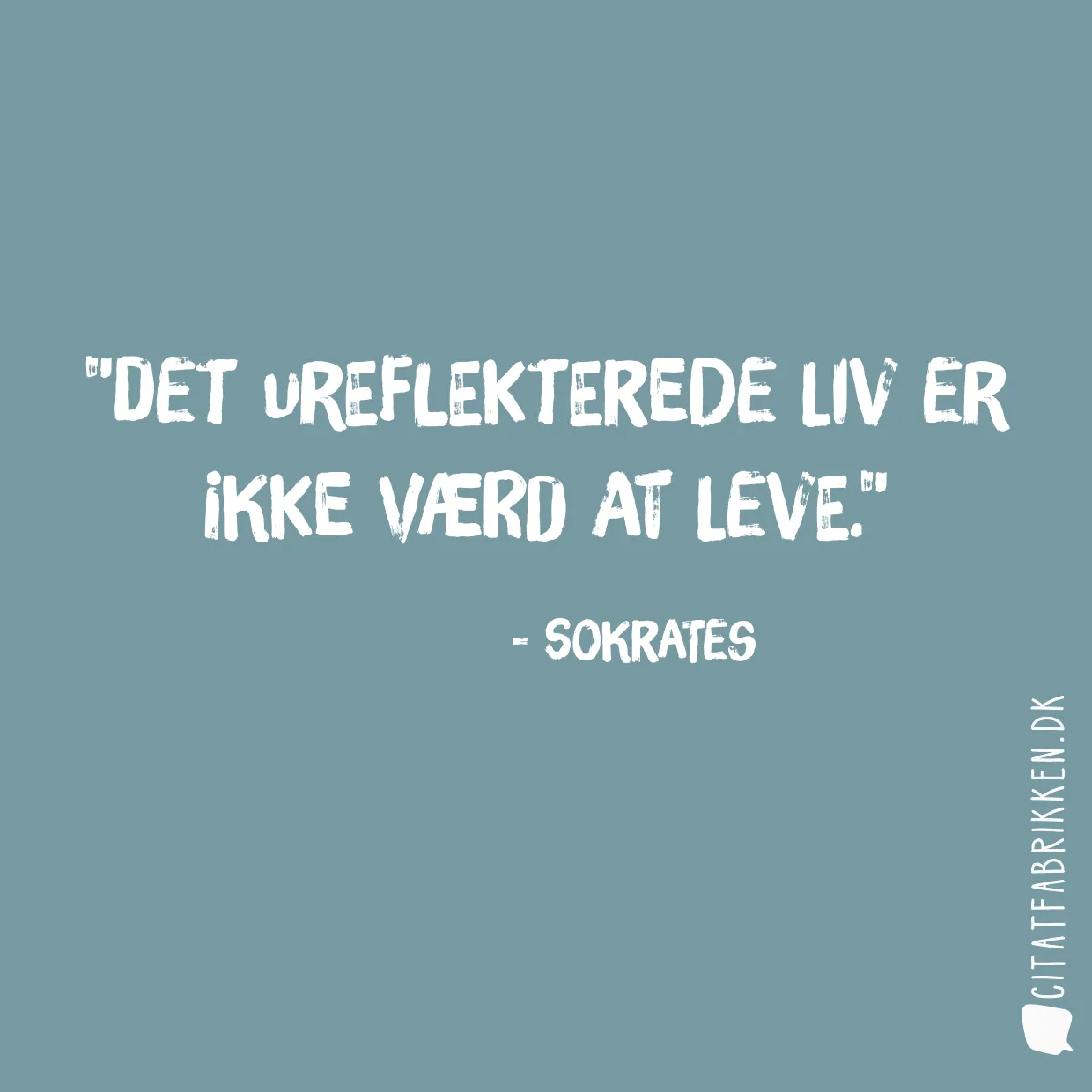 Det ureflekterede liv er ikke værd at leve.