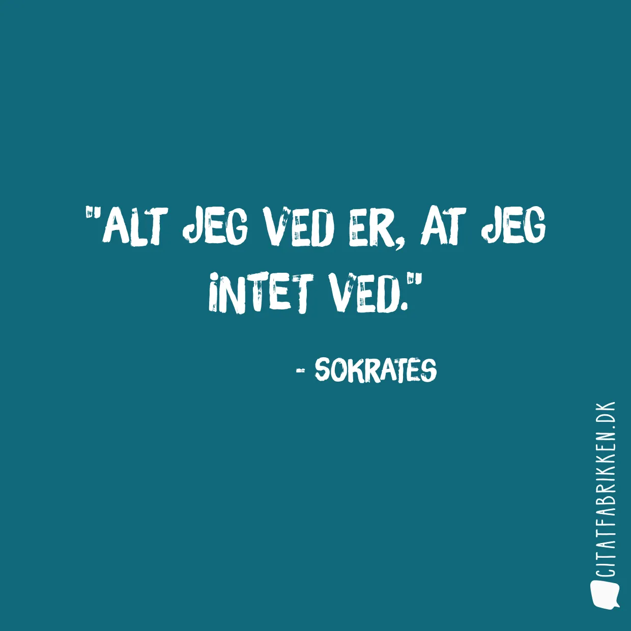 Alt jeg ved er, at jeg intet ved.