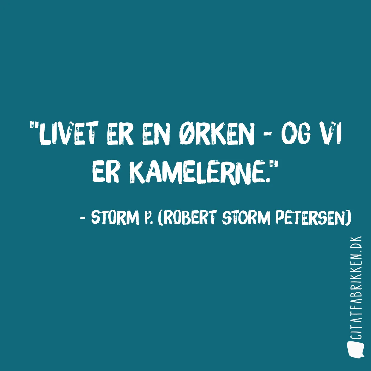 Livet er en ørken - og vi er kamelerne.