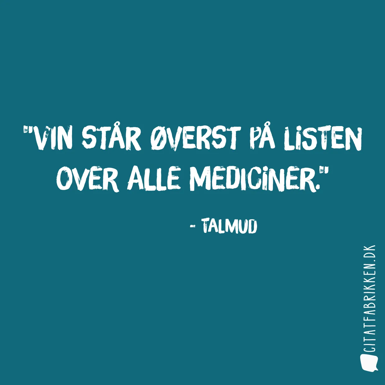 Vin står øverst på listen over alle mediciner.