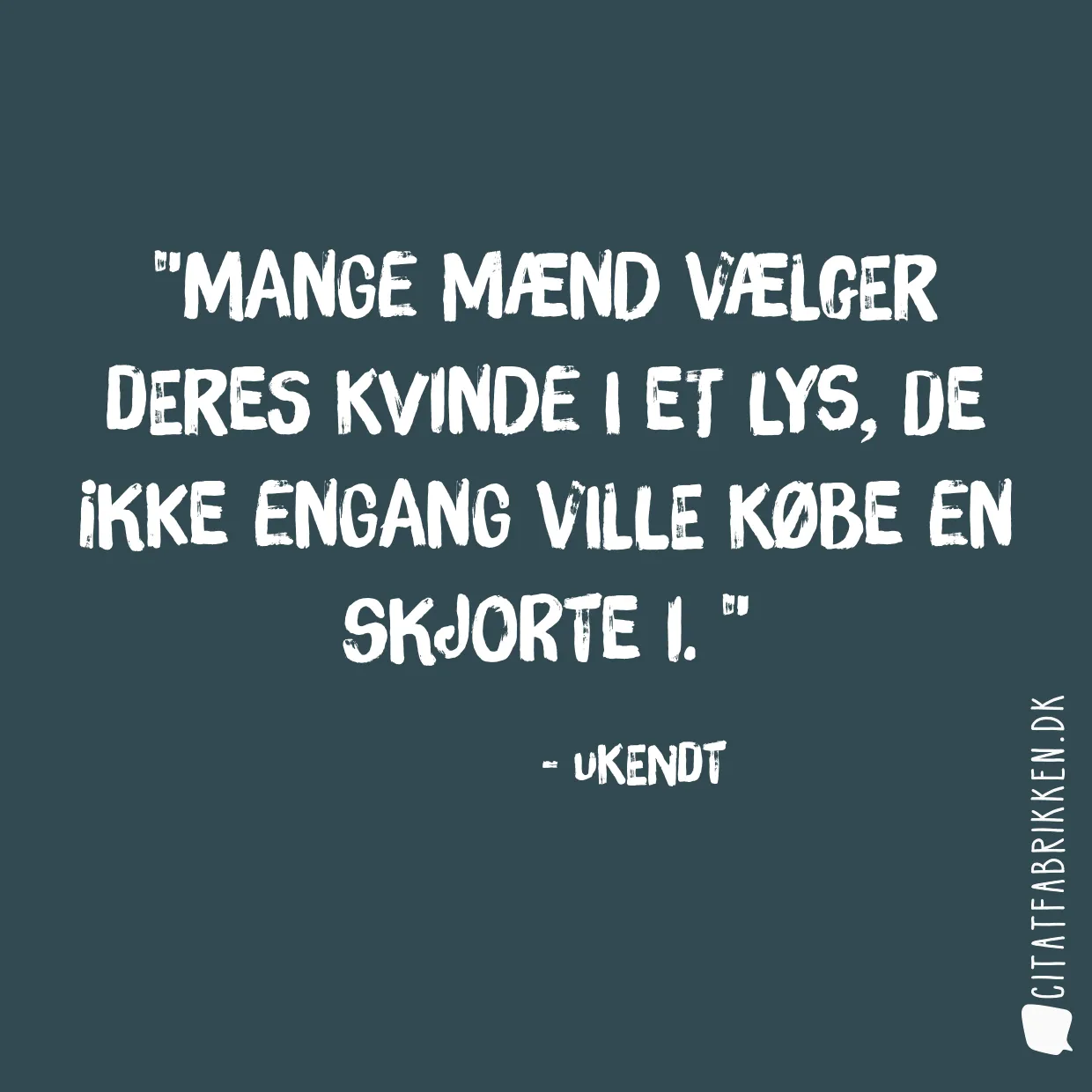 Mange mænd vælger deres kvinde i et lys, de ikke engang ville købe en skjorte i. 